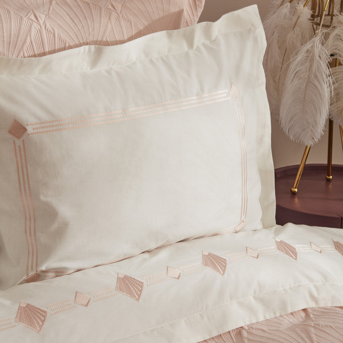 Karaca Home Diamond Double Duet Set Лосось