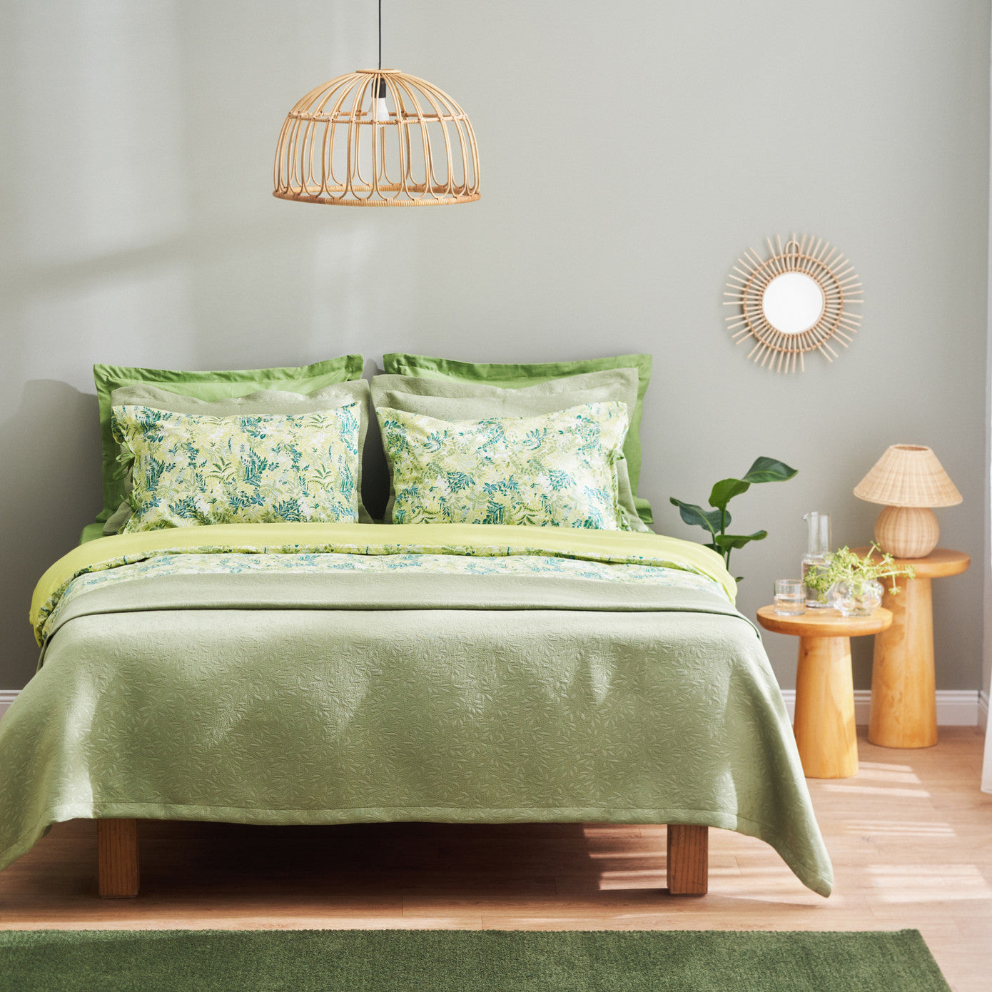 Karaca Home Artemis 100% Cotton Duet Set Двойной зеленый