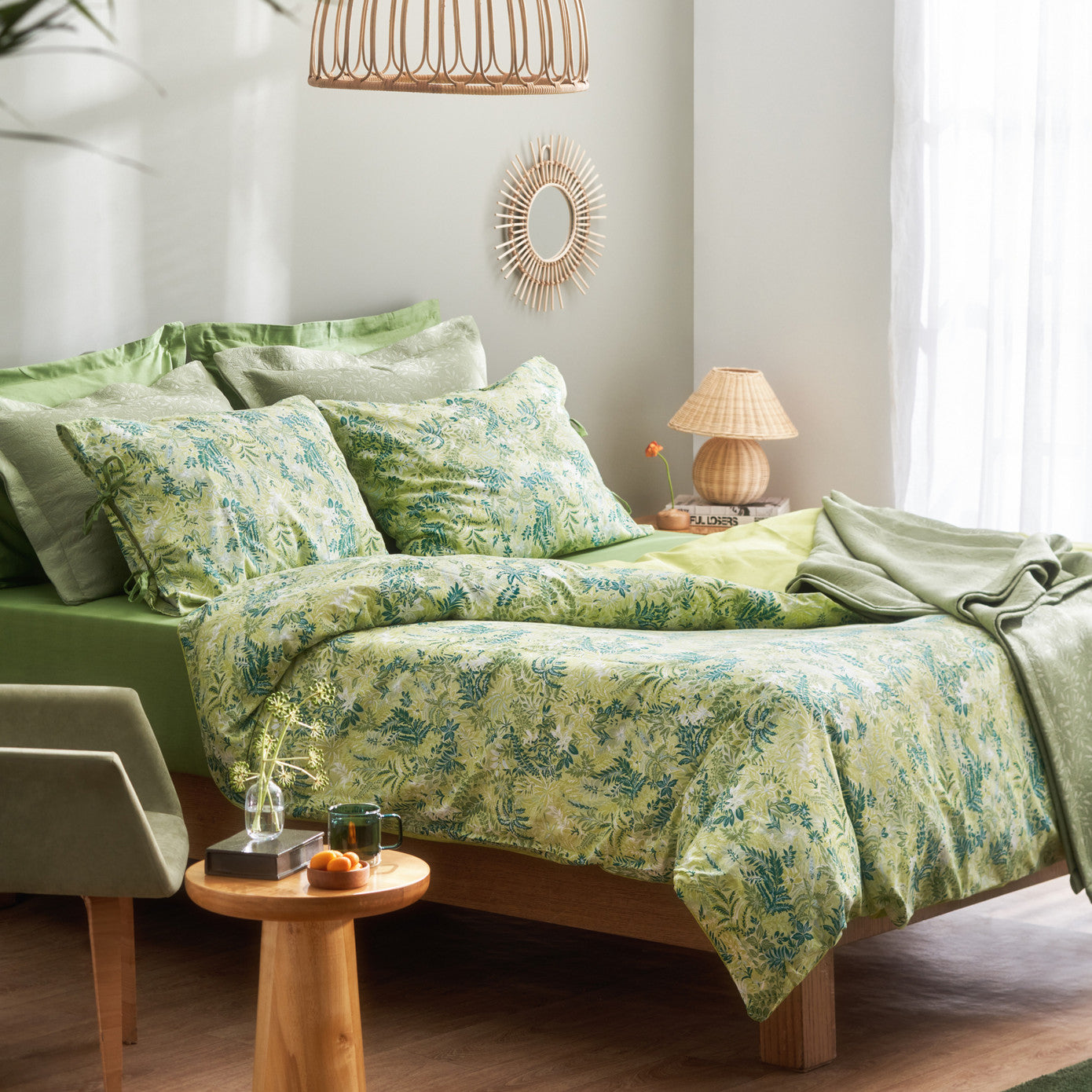 Karaca Home Artemis 100% Cotton Duet Set Двойной зеленый