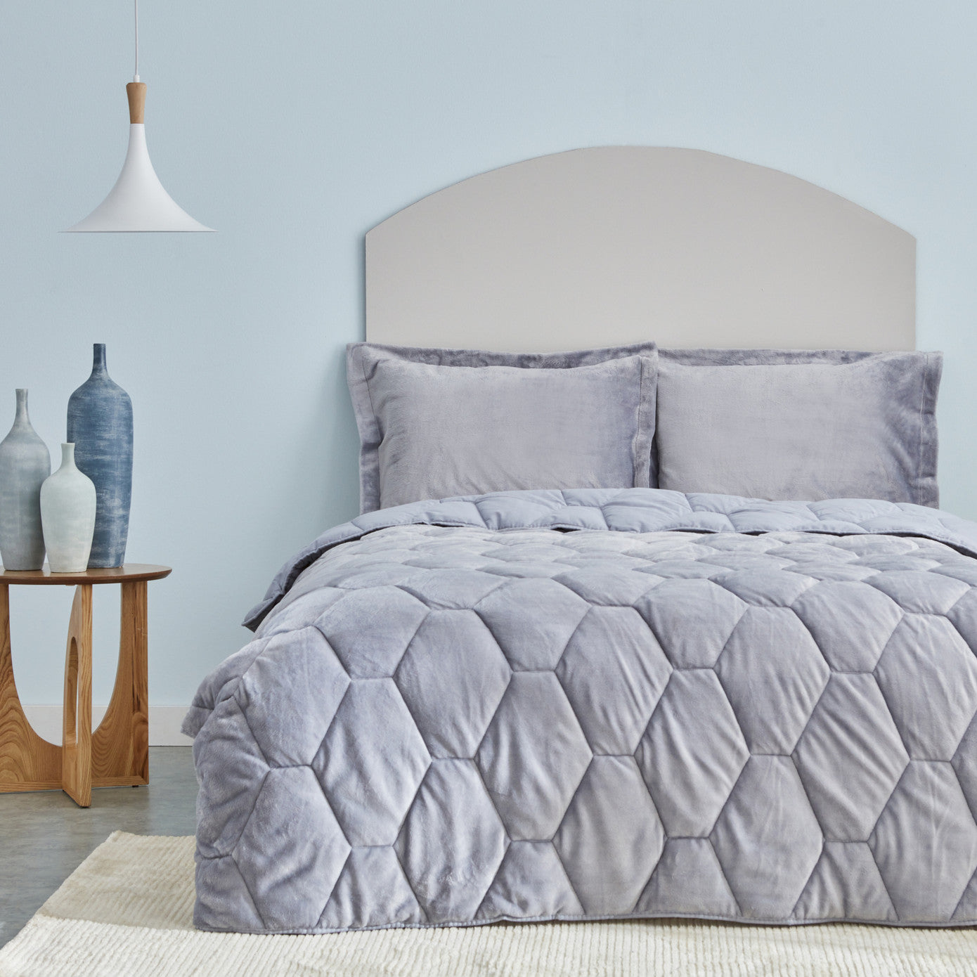 Sarah Anderson Aron Light Grey Double Welsoft Sleeping Set