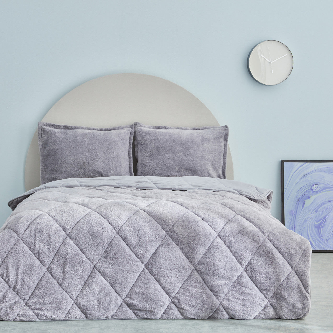 Sarah Anderson Cornelia Sherpa Single Comfort Set Grey