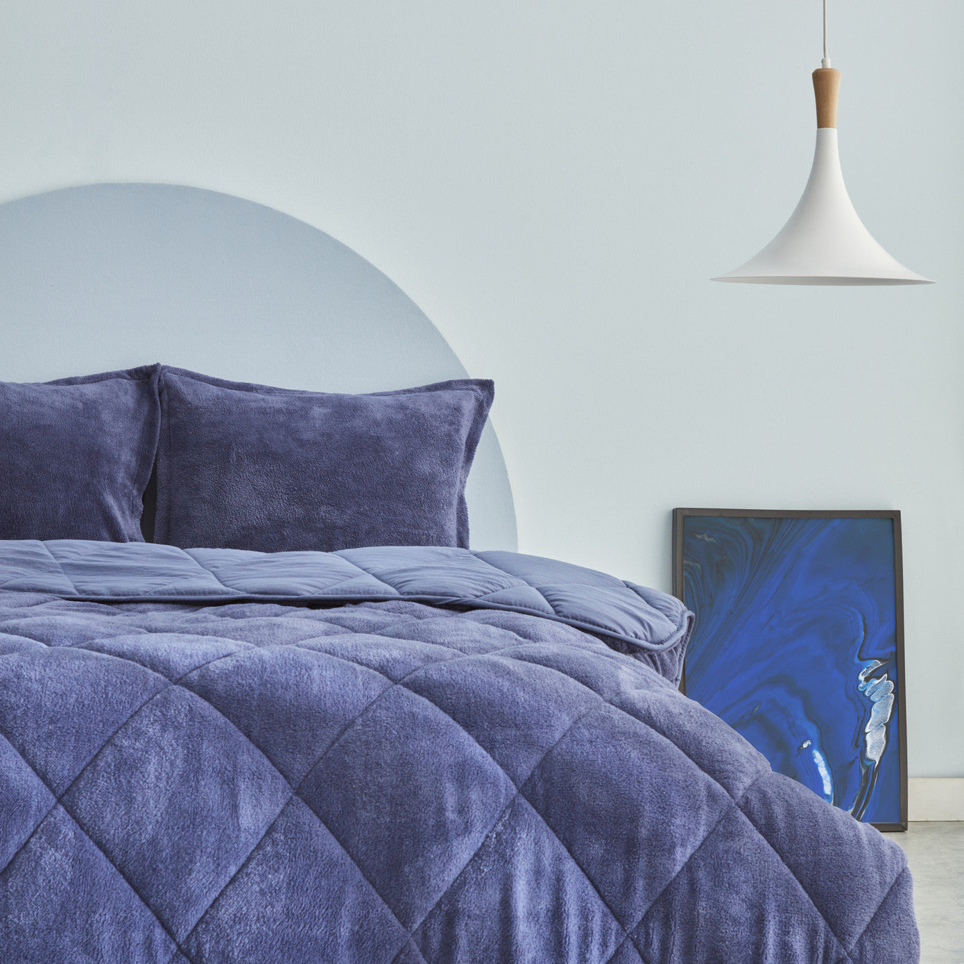 Sarah Anderson Cornelia Sherpa Single Comfort Set Indigo