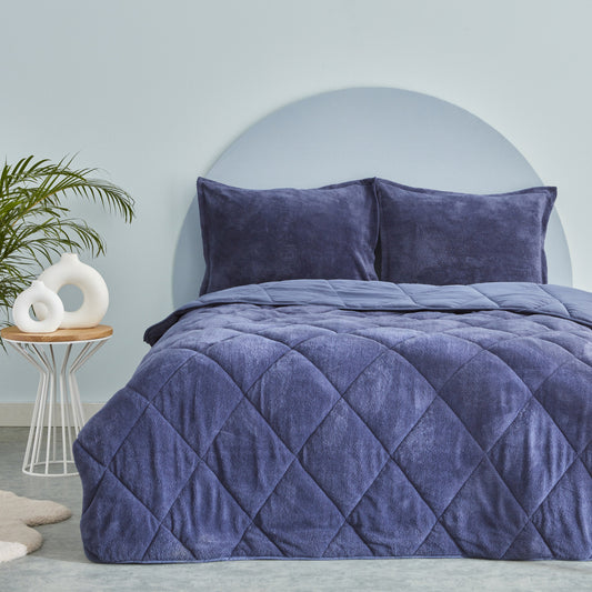 Sarah Anderson Cornelia Sherpa Double Comfort Set Indigo