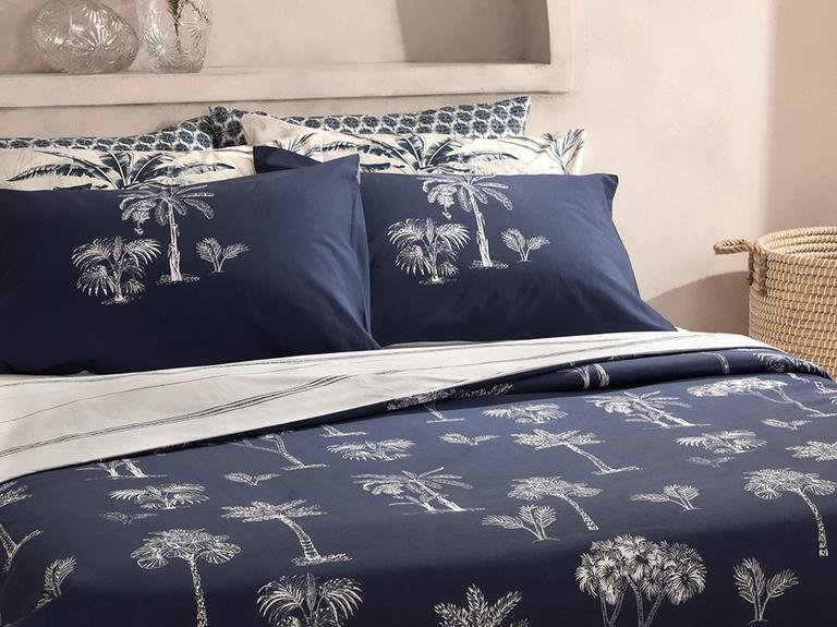 Комплект пододеяльников Wild Palms из хлопка, 160x220 см, темно-синий