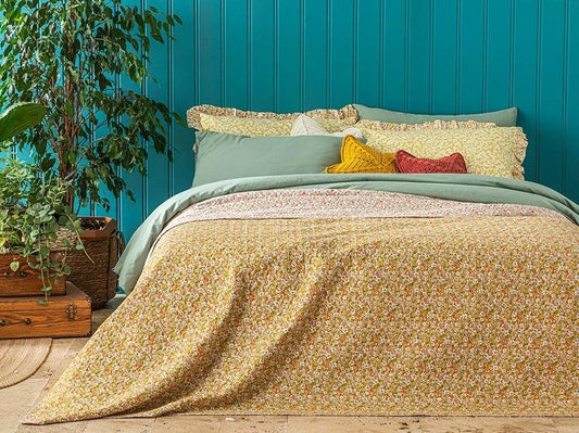 Двойная многофункциональная крышка Blooming Summer 200x220 см, желтая
