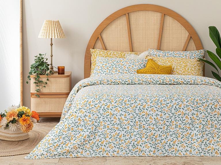 Пике с принтом Little Blooms King Size 240x220 см, желтый