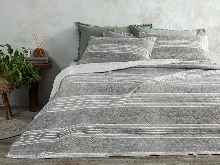 Многоцелевой комплект покрывал для двуспальной кровати Rare Stripes 200x220 см, бежевый