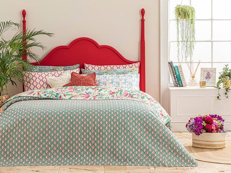 Двойная многоцелевая крышка Fresh Liliums 200x220 см, зеленая