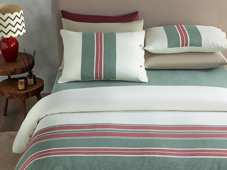 Cozy Stripe Winter Soft Single пододеяльник набор 160x220 см красно-зеленый