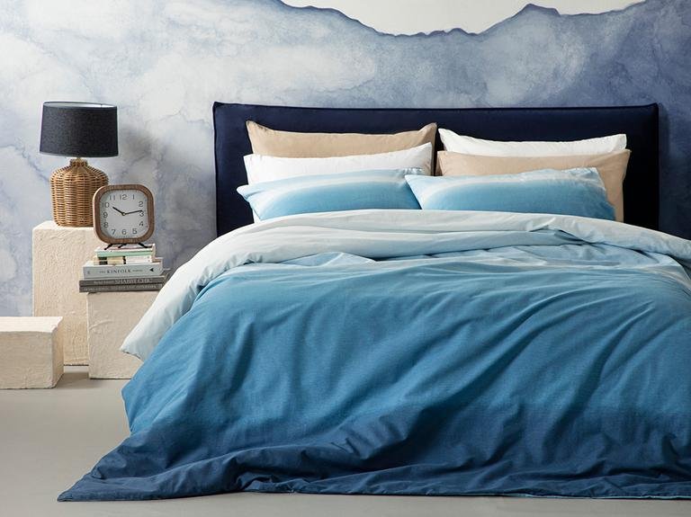Комплект пододеяльников Serenity из хлопка King Size 240X220 см, синий