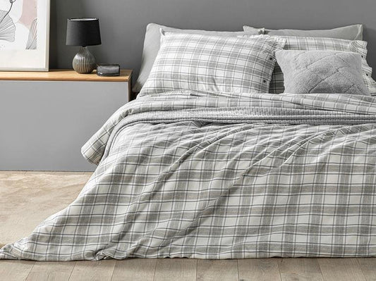 Пододеяльник Cosy Plaid Winter Soft Super King 260x220 см серый