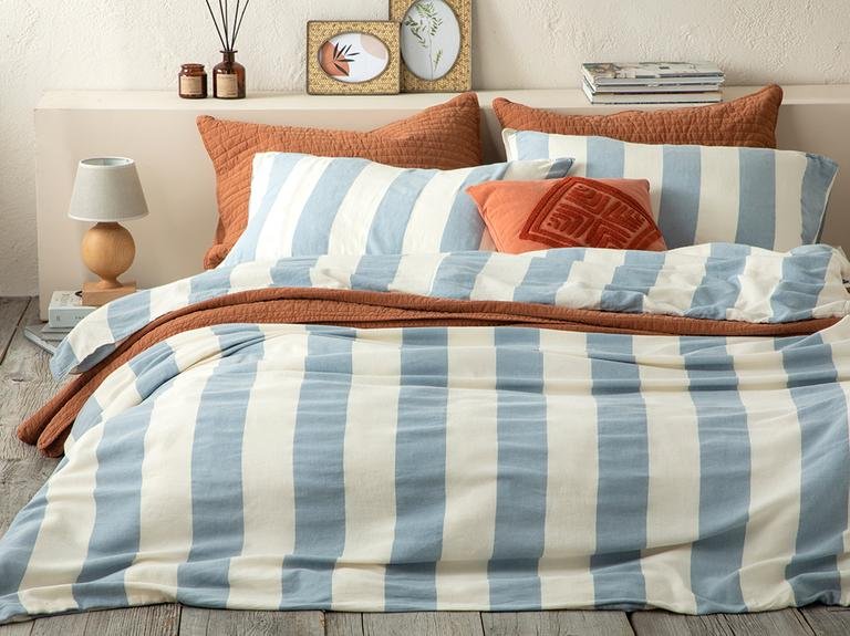 Моющийся комплект пододеяльника Super King Coastal Side 260x220 см, синий