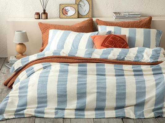 Моющийся комплект пододеяльника Super King Coastal Side 260x220 см, синий