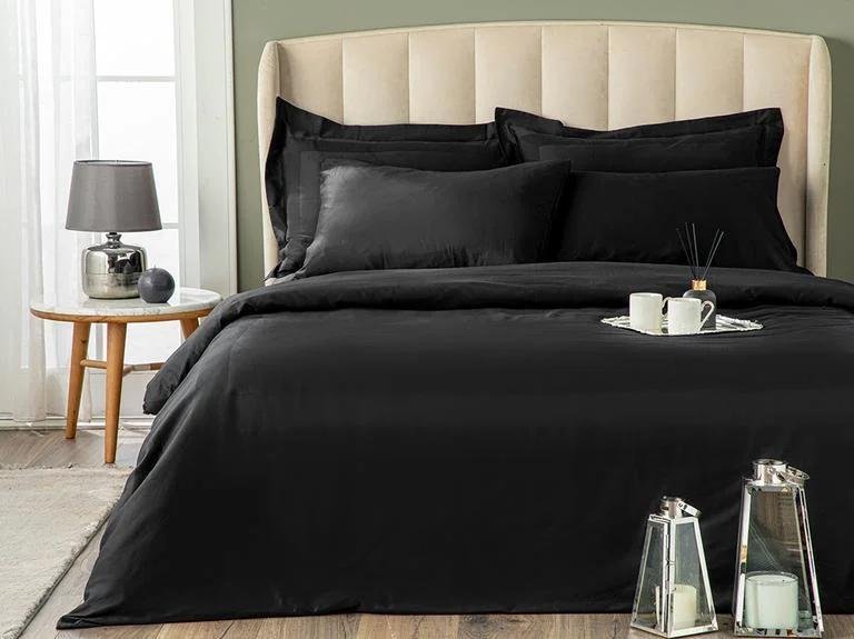 Vivian Framed Cotton Satin Super King Size 4 Набор наволочек для подушки 260x220 см, черный