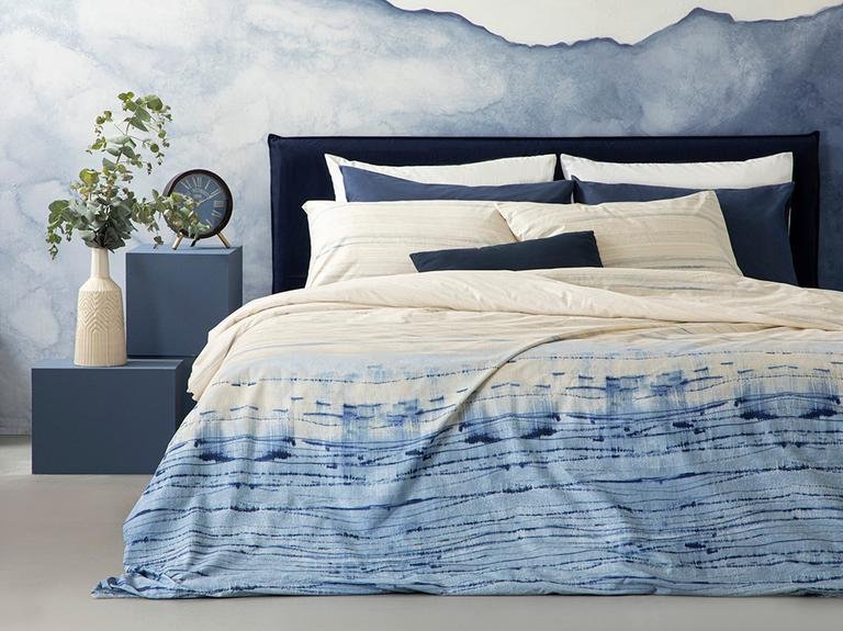 Набор пододеяльников Blurry Wave из хлопка King Size 240x220 см, синий