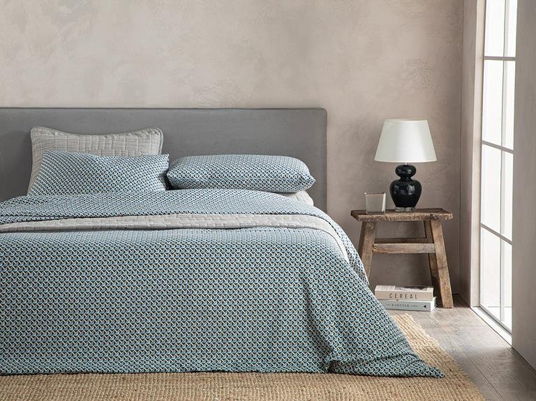 Trio Tile Easy to Iron Двойной пододеяльник, 200x220 см, темно-синий