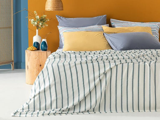 Petite Daisies Окрашенная пряжа из вискозы King Size Pike 240X220 см Seledon