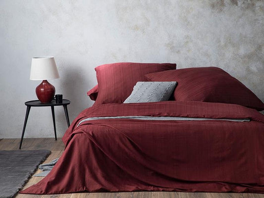 Комплект пододеяльников Aurora Silky Touch Super King Plus 260x240 см + 80x80 см бордово-красный