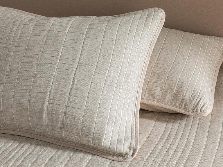 Комплект двуспального жаккардового покрывала Cozy Rectangles Filled 240x260 см, коричневый