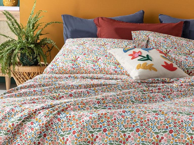 Набор из двойного пике с принтом Fleurs Vives 200X220 см розовый