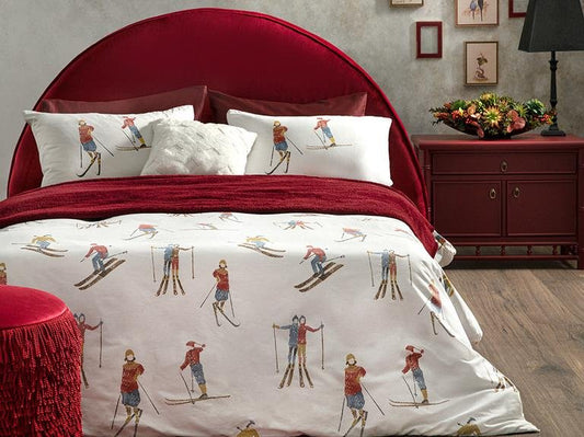 Зимний комплект хлопкового пододеяльника Vacay 160x220 см красный