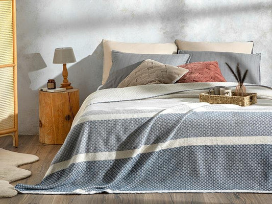 Одеяло Triple Stripe Scotch Single 150x200 см темно-сине-серое
