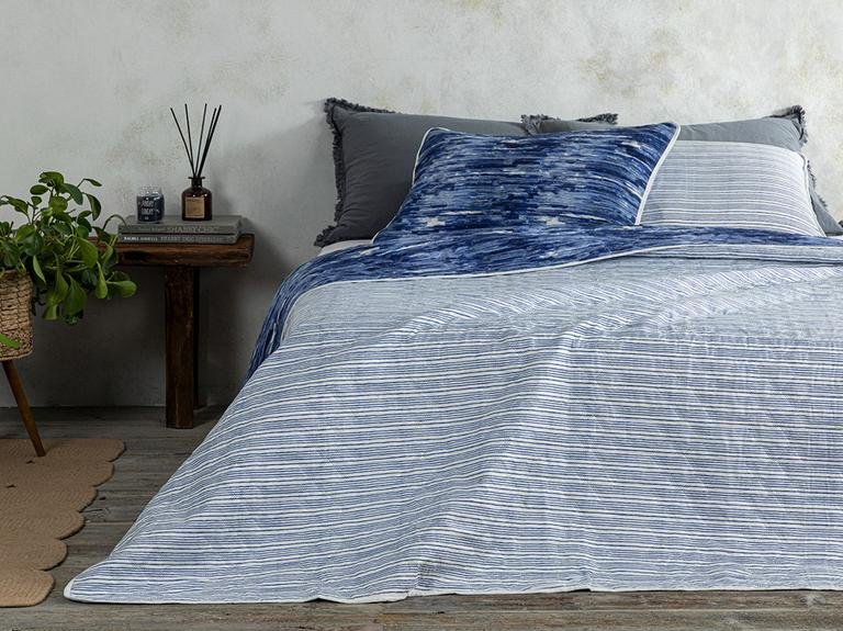 Комплект односпального покрывала Aquarelle Multi-Purpose 160x220 см темно-синий