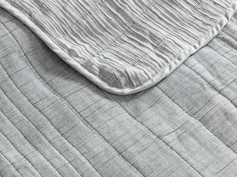 Набор жаккардовых односпальных покрывал Cozy Rectangles Filled 160x240 см серый