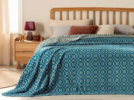 Односпальное одеяло Diamond Vitrail Cotton 150x200 см, зелено-зеленый