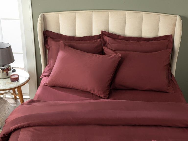 Vivian Framed Cotton Satin Super King Size 4 Набор наволочек для подушки 260x220 см Слива