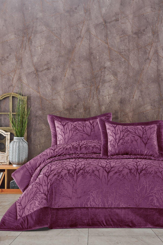 Комплект покрывал с наполнителем из двойного волокна Velvet Spring Plum