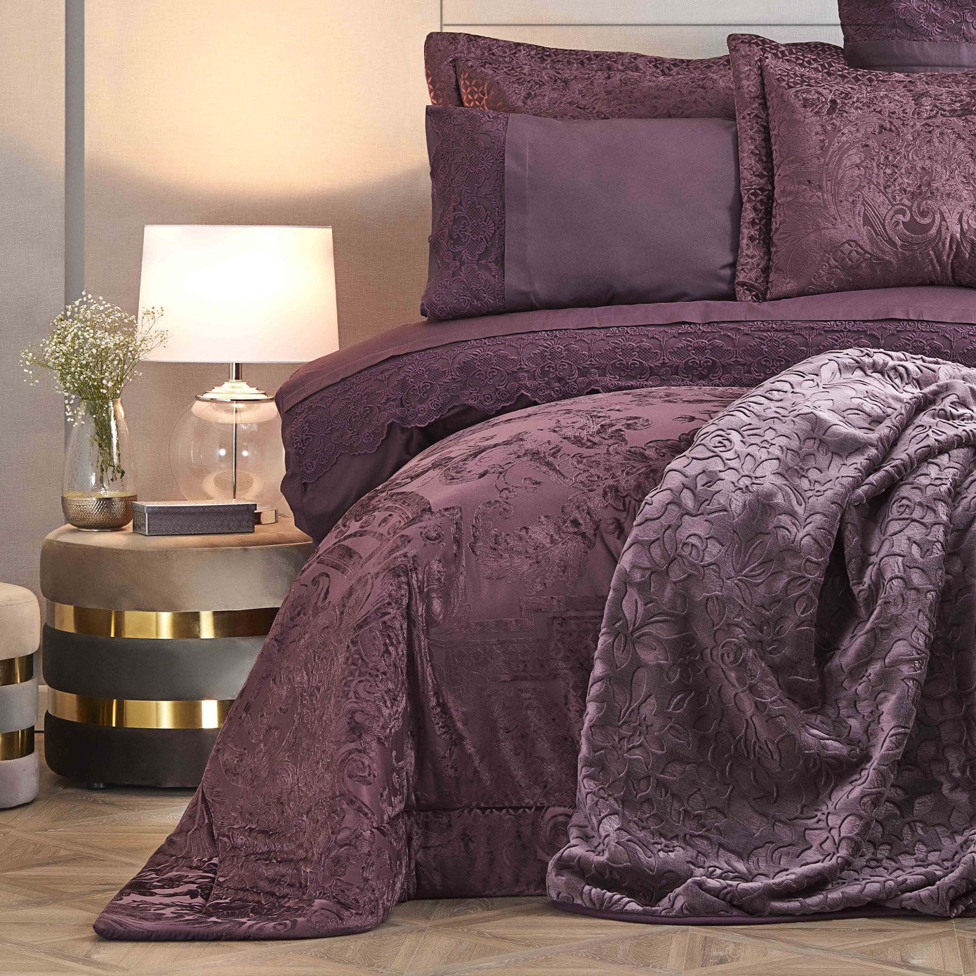 Karaca Home Valeria Best Plum Набор для приданого из 8 предметов
