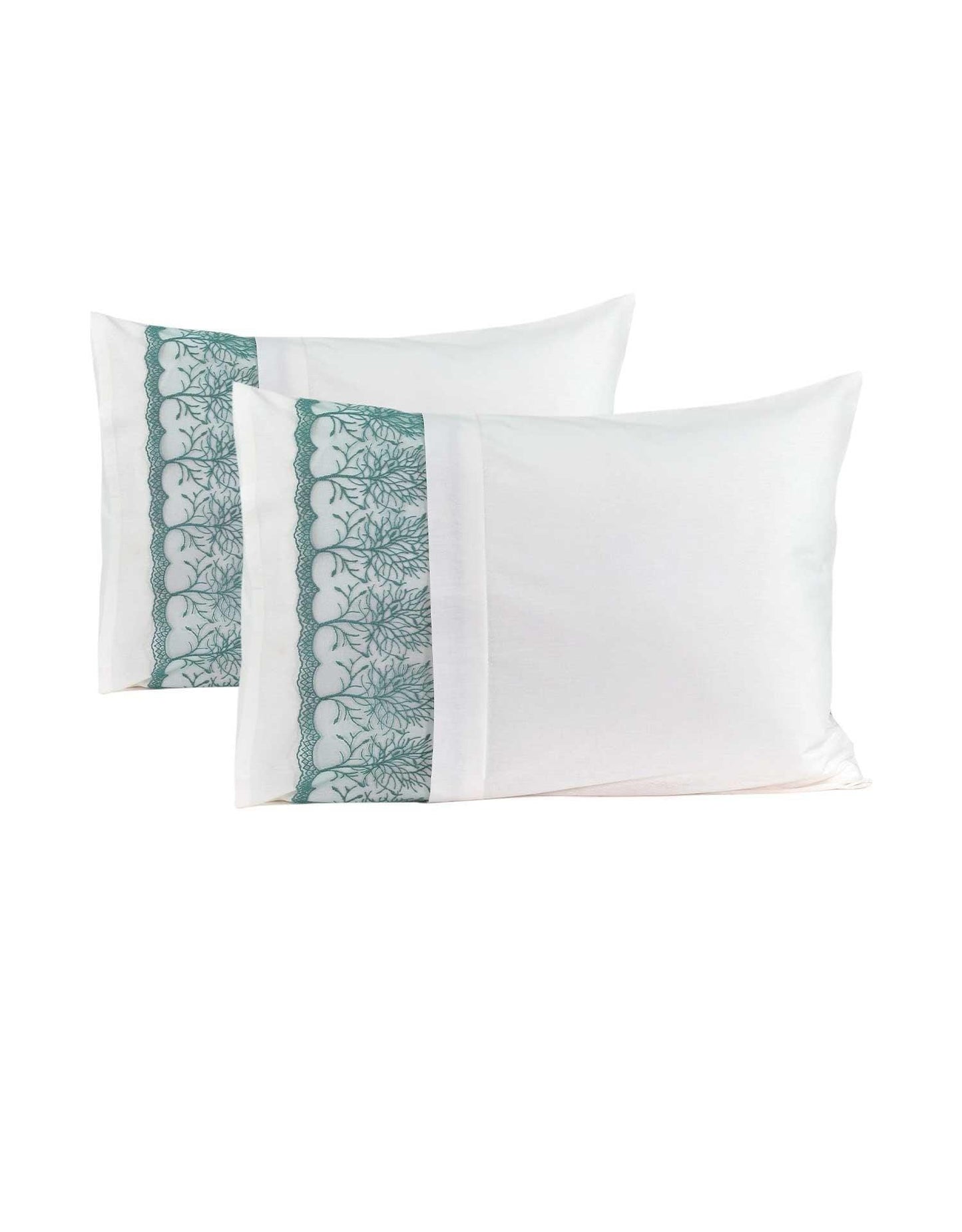 Комплект из 7 предметов Miracle Green из хлопка с пододеяльником и кружевом из синели пике