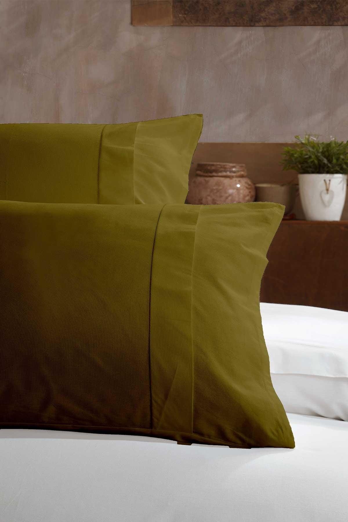 Ranfors Cotton Pillow Cover 100% Natural Cotton 2 Pieces Walnut Green