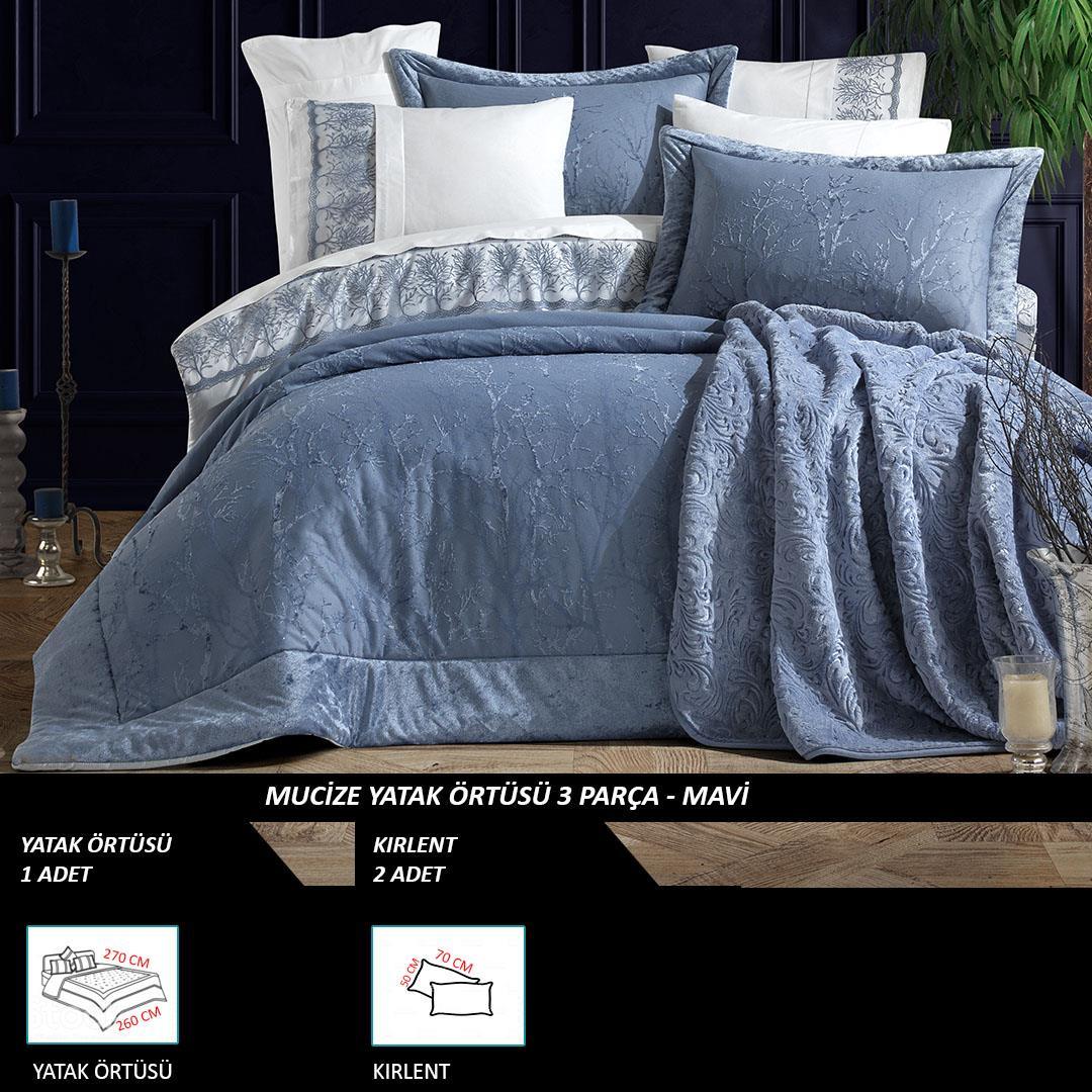 Комплект покрывала с двойным волокнистым наполнителем Velvet Miracle Blue