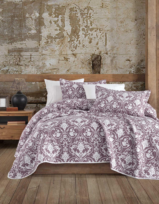 Комплект покрывала Single Cotton Crinkle Siena Plum