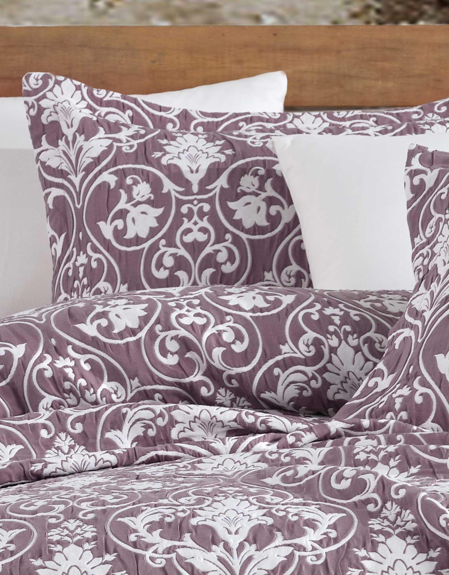 Комплект покрывала Single Cotton Crinkle Siena Plum