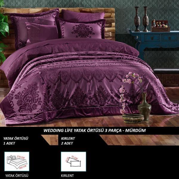 Комплект покрывала с двойным волокнистым наполнителем Velvet Wedding Plum